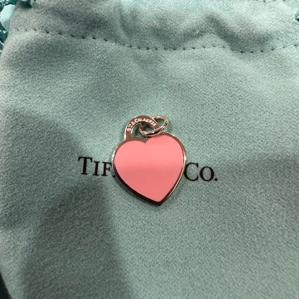 Authentic Tiffany Small RTT Pink Enameled Heart NEW Discounted